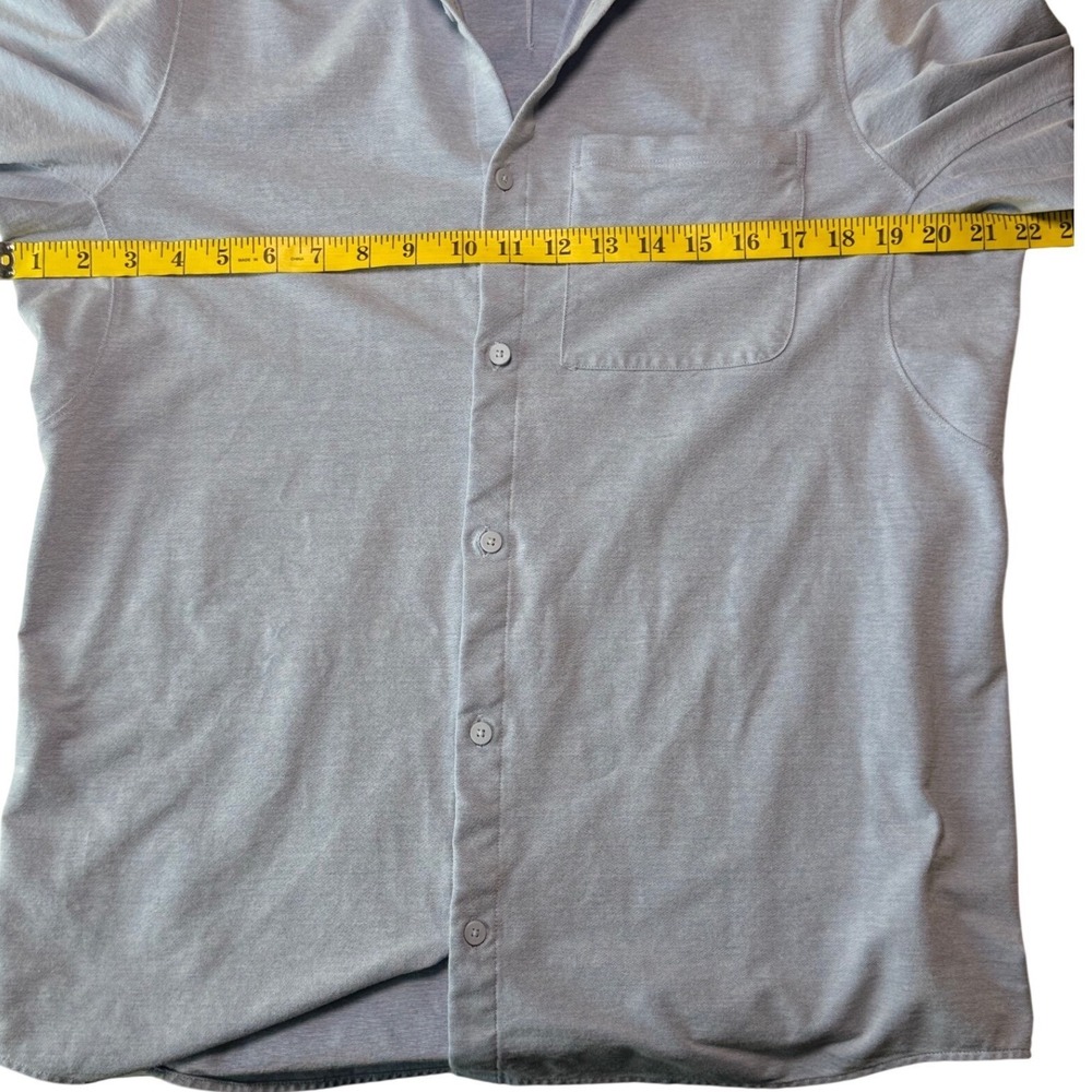 Lululemon Commission Shirt Mens L/XL Blue Long Sleeve Button Front Performance - Picture 8 of 9